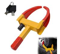 YRHome Radkralle Parkkralle Wegfahrsperre Universal Parkkralle Auto PVC-Schutz Diebstahlsicherung mit 2 Schlüsseln & Sicherheitsschloss Einstellbar Reifenbreite 19-30cm für Auto, Wohnwagen, Anhänger