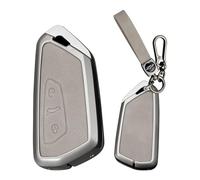 Ysbxitu Für VW Autoschlüssel Hülle Eui Leder-Fernbedienung Funkschlüssel passt für VW Golf 8 Seat Leon MK 4 Tarraco Ateca Octavia kratzfestes Schlüsselanhänger-Hülle Car keychain 3-Tasten A Grau