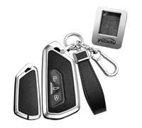 Ysbxitu Für VW Autoschlüssel Hülle Eui Metall-Fernbedienung Funkschlüssel passt für VW Golf 8 Seat Leon MK 4 Tarraco Ateca Octavia kratzfestes Schlüsselanhänger-Hülle Car Keychain BSchwarz