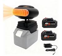 Ysislybin Auto Heizung, Mini Akku Heizlüfter Tragbarer Wiederaufladbare Auto-Windschutzscheiben-Entfroster mit 2 Akku und Batterieladegerät Auto-Windschutzscheiben-Heizung