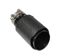 YSQHSODS Auto Endrohre Auto Matt Carbon Faser Schalldämpfer Spitze Auspuff System Rohr Schalldämpfer Düse Universal Gerade Edelstahl Schwarz Tail Throat(77mm-101mm)