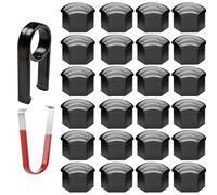 YSSQOVO 24 Stück Radmutternkappen für Hyundai Tucson 4(IV) NX4 I 2020-2024 2025, sechseckige Reifenmutternabdeckungen mit Entfernungswerkzeugsatz für Autos schraubenabdeckung,Black