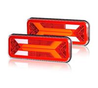 Yuanjoy 2 Stück LED Anhänger Rückleuchten Satz, 12V 24V IP67 Wasserdicht Rücklichter Heckleuchte mit mit Brems, Blinker, Standpunkt, Rückfah, Nebel für LKW, Wohnwagen, Van, Traktor