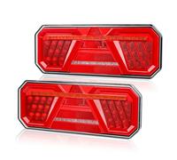 Yuanjoy 2 Stück LED Rückleuchten Satz, 12V/24V IP67 Wasserdicht Rücklichter Heckleuchte mit Brems, Blinker, Standpunkt, Rückfah, Nebel E-Prüfzeichen Approval für Anhänger, LKW, Wohnwagen, Van, Traktor