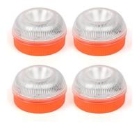 Yuanjoy 4 Stück V16 Warnleuchte, magnetischer Sockel, 360° LED-Notfallleuchte für Autos und Motorräder, Blinkmodus, Gelb, Dauerlicht, Weiß