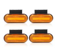 Yuanjoy 4x Amber LED Seitenmarkierungsleuchten Set - 12V/24V, ECE R91/R148 Zertifiziert, IP67 Wasserdicht, mit Kunststoffhalter - für Anhänger, LKW, Wohnwagen, Landmaschinen