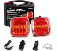 Yuanjoy Kabellose Anhänger Rückleuchten, 2 Wasserdichte Montageoptionen Magnetische Anhängerbeleuchtung Zum Abschleppen, Tragbares LED Abschleppleuchten Kit für Lkw, Boot, Wohnmobil