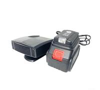 Yuanpgky Heizung und Kühlung Auto Heizlüfter | mit 360° drehbarer Halterung | Dual-USB-Ports Adapter | Kompatibel mit 18V Akku | Windschutzscheiben-Defogger