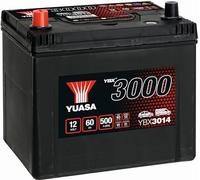 YUASA Autobatterie Asia 60Ah 500A 12V Starterbatterie Pluspol links YBX3014