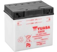 YUASA BATTERIE 53030 12V 30AH 180A FÜR MOTORRAD RASENMÄHER 186x130x17