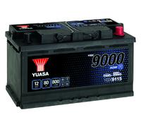 YUASA Starterbatterie YBX9000 AGM Start Stop Plus 12 V, 80 Ah, 800 A ybx9115 12V 68Ah 800A für Opel Ford Volvo Fiat Vaughall JAGUAR KIA VW NISSAN LAN