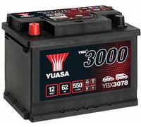 YUASA YBX3078 YBX3000 Starterbatterie 62Ah 12V 550A DIN/ISO L2 Kompatibel mit VW Taro Pickup, OPEL ANTARA, FIAT 124 Spider 124 127 Schrägheck 127 124 Coupe 124 131 Limousine 131