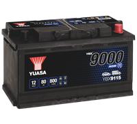 12V 80Ah 800A (EN) YBX9115 Yuasa YBX9000 AGM Start Stop Plus AGM Starterbatterie