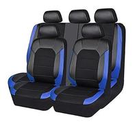 YUEGOO Kunstleder Autositzbezüge Set für VW T-Cross 2019-2023, Sitzbezüge Auto Vordersitze und Rücksitze Schonbezüge Komplettes Set Auto Zubehör Innenraum,A/Black-Blue