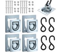 YUJUVI Anhänger Zurrösen mit Gegenplatten Zurrmulde 6 Stück Robuste Zurrmulden inkl Schrauben und Zurösen Ladungssicherung 1000kg Zurrösen für Anhänger (4 Stück Set)