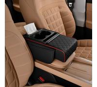 yuluxlh Auto Armlehne Box Erhöhung Pad für Mercedes Benz B-Class B180 B180d B200 B200d AMG, Armlehne Sitz Box Schutz mit Seite Taschen,D-Black red