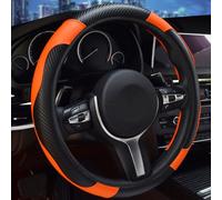 YYTONGMN Lenkradbezug für Opel Corsa F Hatchback 2019 2020 2021 2022 2023 2024 2025, Lenkradschutz Mode Anti-Rutsch-Leder Atmungsaktives SchutzhüLle Innenraum Auto Zubehör, orange