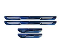 YZYLYW 4 Stück Edelstahl Auto Einstiegsleisten für Hyundai I10 I20 I30 I40 IX20 IX35 Solaris, Willkommenspedal Türschweller Schwelle Kratzschutz Styling Zubehör,D/Blue
