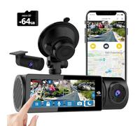 Z-Edge Dashcam 3-Kanal 5K/4K/2K/1080P mit GPS Wi-Fi, Vorne Innen Hinten, IPS Touchscreen, WDR, Infrarot Nachtsicht, Loop-Aufnahme, App-Steuerung, Mit 64GB Speicherkarte, Unterstützt max. 512GB
