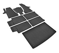 Z4L Gummifußmatten und Kofferraumwanne EIN Set geeignet für VW T6 Transporter/Caravelle 8/9 Sitze ab 2015 bis 2019 | L1