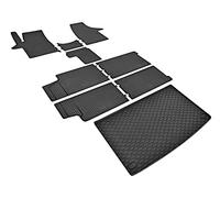 Z4L Gummifußmatten und Kofferraumwanne EIN Set geeignet für VW T6 Transporter/Caravelle 8 Sitze ab 2015 bis 2019 | L1 + Tunel