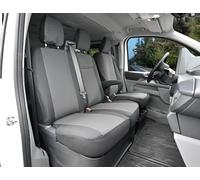 Z4L Sitzbezüge passend für T7 Transporter/Caravelle ab 2025 3 Sitzer - Polyester Schwarz, Grau, LUX - Passgenau
