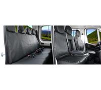 Z4L VIP Sitzbezug Set für Kleintransporter - Schwarz Kunstleder, Praktisch & Elegant, Perfekte Passform, Einfache Reinigung - Geeignet für Ducato, Boxer, Jumper, Movano C - 7 Sitzer Doppelkabine