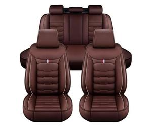 ZARUXCHA Auto Sitzbezüge für KIA Sportage Ⅳ SUV 2017 2018-2025, Leder Autositzbezüge Sets, 5 Sitzer Schonbezüge Sitzschoner Vorne Hinten Wasserdicht Sitzauflage Accessories(Coffee)