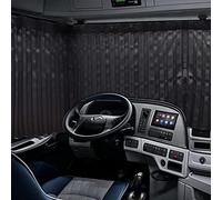 ZATOOTO Vorhänge für LKW 2 Stück, LKW Gardinen Schwarz, Vorhangfalten, Jalousien zum Schlafen im Auto, Blackout-Sonnenlicht, Privatsphäre, Breite 94,4 x Länge 35,4 Zoll (240 x 90 cm), Haken Enthalten