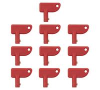 ZEALfix 10 Stück Trennschalter-Schlüssel Universal 10mm für 12V/24V Boote, Auto, Oldtimer & Wohnwagen - Rot, Drucktaste, AUF-AUF-AN