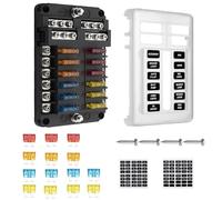 ZEALfix 12V KFZ Sicherungskasten Sicherungshalter 30 Sicherungen mit Lichtanzeige Aufkleber Schrauben，für Auto Wohnmobil Boot LKW Fahrzeug SUV Yacht