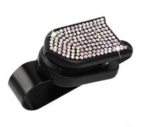 Zeroupshop Auto-Sonnenblende, Brillen-Halter, mit Strass, sicherer Brillenclip-Organizer, für Sonnenbrillen und Karten, Auto-Innenzubehör, für einfache Installation, weiß (farbig)