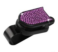 Zeroupshop Auto-Sonnenblenden-Brillenhalter, mit Strass, sicherer Brillen-Clip-Organizer, für Sonnenbrillen und Karten, Auto-Innenzubehör, für einfache Installation, Weiß (Rosa)