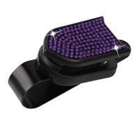Zeroupshop Auto-Sonnenblenden-Brillenhalter, mit Strass, sicherer Brillen-Clip-Organizer, für Sonnenbrillen und Karten, Auto-Innenzubehör, für einfache Installation, Weiß (lila)