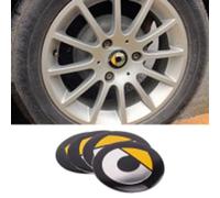 ZGCYK 4 Stück Radnabenkappen Aufkleber für Smart 450 451 453 56MM Felgendeckel Radkappen Reifen Felgen Radnabenabdeckung Zubehör,Yellowstyle