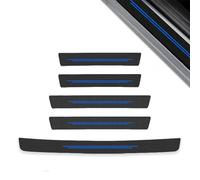 zhangbaoshun 5 Stück Auto Einstiegsleisten Schutz für Skoda Kamiq (NW4 2019-2025 2026),Carbon Optik Türschwellenschutz mit Weißer Linie,Ladekantenschutz Kofferraum,Kratzschutz Aufkleber Zubehör,C