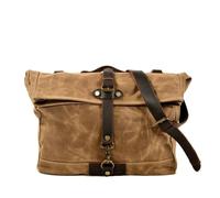 ZHANGZHENGYAO Motorradsitz-Rucksack Vintage Herren Motorrad Rucksack Wasserdicht Canvas Leder Retro Rücksitztasche Motocross Satteltaschen Biker Seitentasche Braun(Khaki-2)