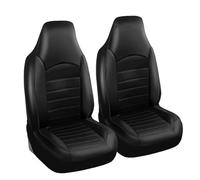 ZHAODG 2 Stück Leder-Sitzbezüge Für Autos, für FIAT Grande Punto 500 Bravo Multipla Palio Panda, Autositzbezüge Vorne, Auto-Schonbezüge Universal, Zubehör Für Autos,D-Black