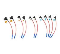 Zhdbchyuu 10-Teiliges 12-V-Kfz-Sicherungsabgriff-Set, 4 Typen Standard Mini Micro2 Flachsicherungen für Autos, LKWs, Boote und Wohnmobile