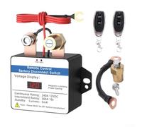 Zilimontt DC 360A 12V/24V Batterietrennschalter mit LED-Spannungsanzeige und Drahtloser Fernbedienung, Negativpol-Installation für Autos, LKWs, Boote,