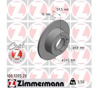 Zimmermann Bremsscheibe Hinterachse 100.1205.20 COAT Z voll 245 mm für Audi