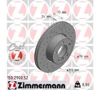 2x ZIMMERMANN Bremsscheibe SPORT COAT Z 150.2900.52 für BMW F32 F30 F20 F23 E84