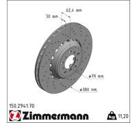 Bremsscheibe Vorderachse rechts Zimmermann 150.2941.70