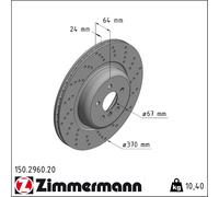 ZIMMERMANN Bremsscheibe 150.2960.20 für BMW