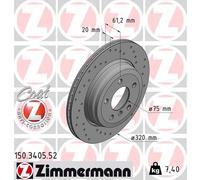 ZIMMERMANN 150.3405.52 Brake Disc for BMW,BMW (BRILLIANCE)
