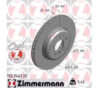 Bremsscheibe Hinterachse Zimmermann 150.3461.20