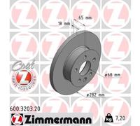 ZIMMERMANN 2x Bremsscheibe vorne Ø282 mm Voll für VW Transporter IV Kasten 70XA