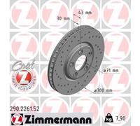 ZIMMERMANN Bremsscheibe SPORT COAT Z gelocht 300 mm vorne rechts/links für JAGUAR 290.2261.52