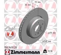 ZIMMERMANN 2x Bremsscheibe vorne Ø348 mm Innenbelüftet für BMW Z4 Roadster E89