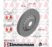 ZIMMERMANN Bremsscheiben belüftet Vorne Rechts Links für AUDI Q7 A4 B9 A5 Q5 A8 A7 VW Touareg Q8 A6 C8 E-Tron